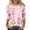 Pink, variant on HNMKIU Women's Casual Three Quarter Sleeve Pullover Top Soft Comfortable Blouse For Everyday Wear Pink,XL