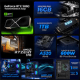 thumbnail image 3 of PC Gamer Completa IA Xtreme PC Gaming NVIDIA GeForce RTX 5060 AMD Ryzen 7 5700 16GB SSD 1TB Monitor Curvo 27 180Hz Sistema Liquido WIFI Blue Productividad Versátil Acelerada con IA, 3 of 6
