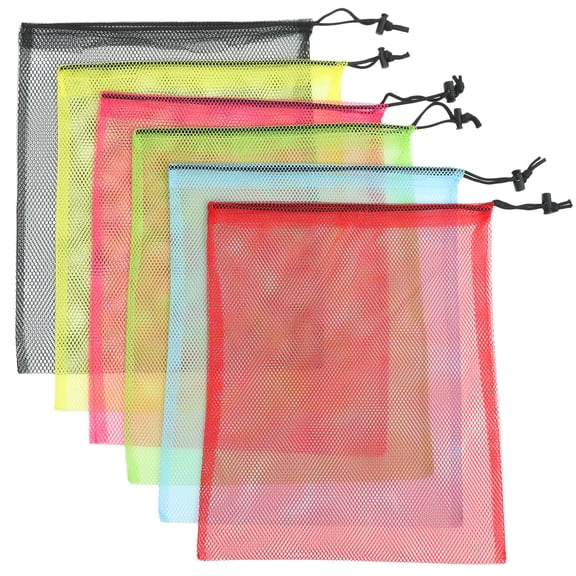 Troglfold 12-Pack Small Mesh Drawstring Bags, Multi-Functional Lightweight Mesh Storage Bags for Sports, Swimming, Travel, 15.35" x 12.99" x 0.04"