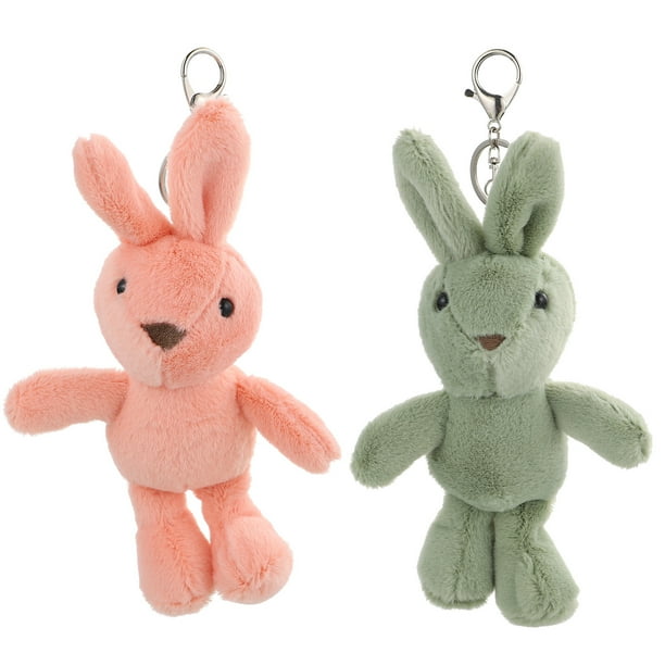 2pcs Llush Conejo Llaveros decorativos adorables llavero colgante colgantes colgantes