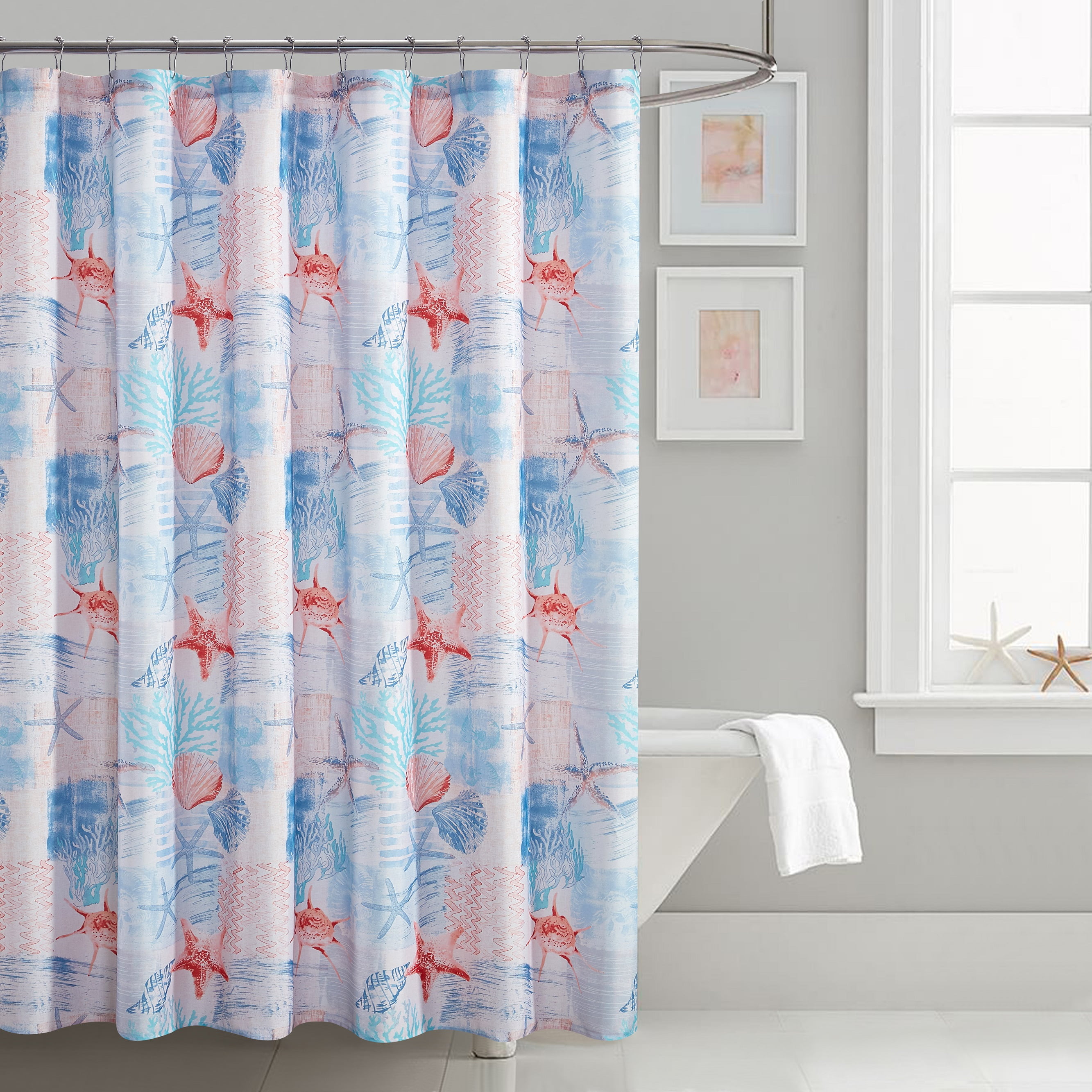 Elegant 70" X 72" Solid Blue Fabric Shower Curtain Bathroom Decor