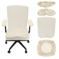 thumbnail image 1 of Office Chair Covers, 38-55cm Stretchable Computer Chair Slipcover, Cream White, 1 of 7