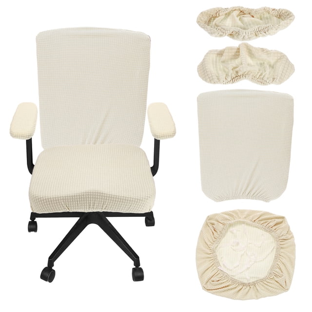 Office Chair Covers, 38-55cm Stretchable Computer Chair Slipcover, Cream White