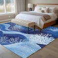 thumbnail image 4 of Nautical Coastal Area Rugs 5'x7', Small Throw Rugs for Laundry Room Playroom, Watercolor Summer Ocean Waves Coral Blue Indoor Outdoor Rug Non-Slip Low Pile Carpet Runner Reversible Floor Mats, 4 of 8