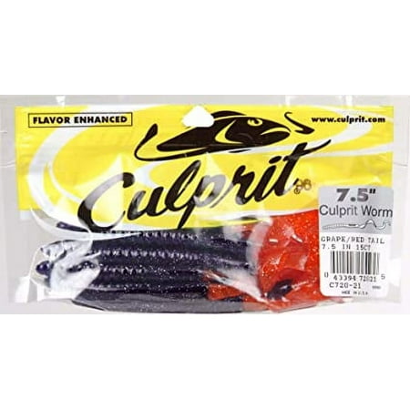 UPC: 0043394720215 | Culprit 7.5  Original Worm  Grape/Red Tail