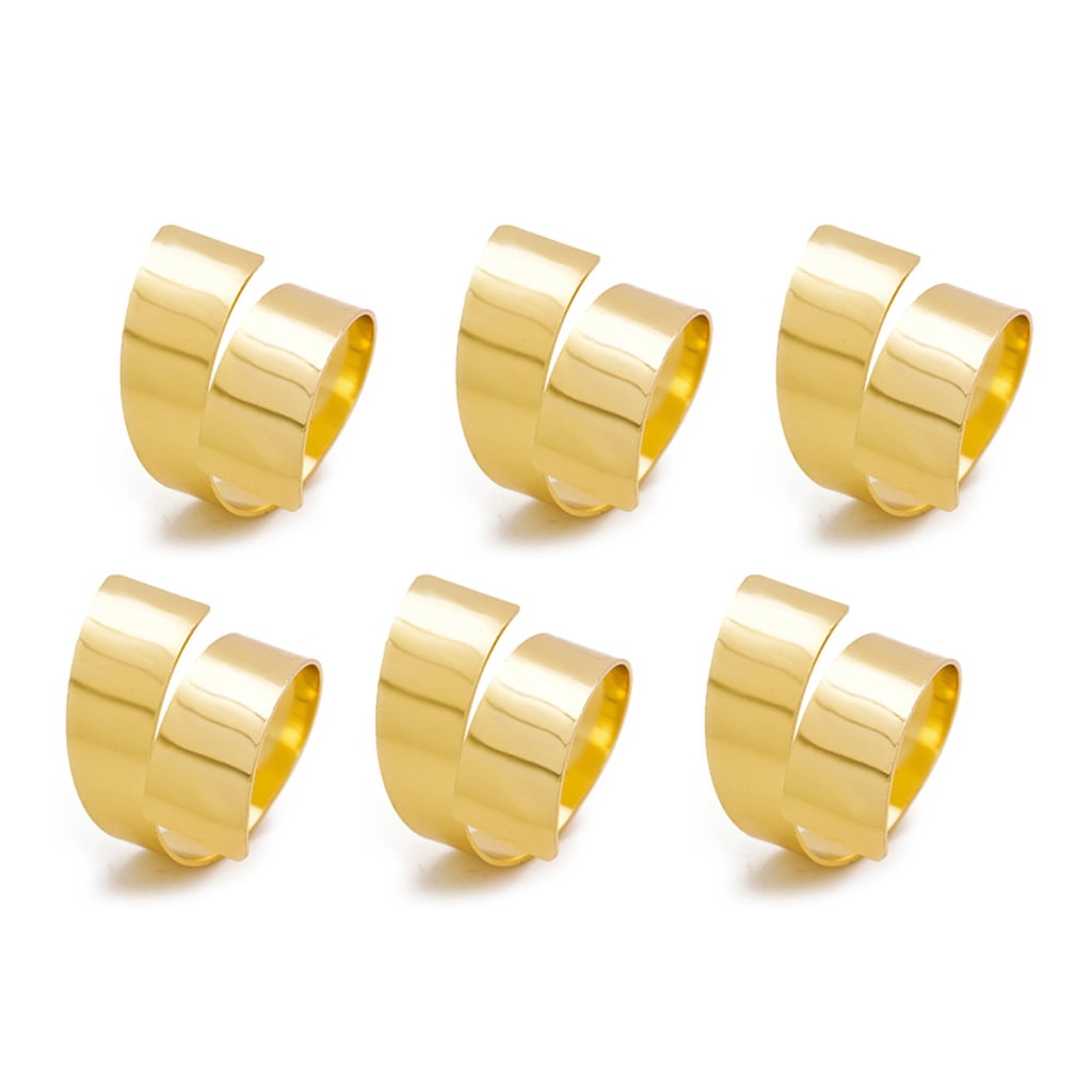 TINYSOME Napkin Rings Set of 6 Gold Spiral Napkin Rings Napkin Holders