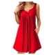 thumbnail image 2 of Vestido de mujer Chaleco con botones plisado Camiseta Vestido sin mangas con bolsillo informal, Rojo, M Sweethay AP002060-12, 2 of 6