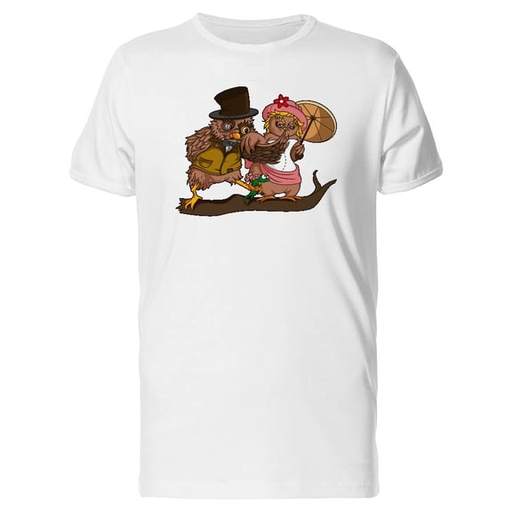 Two Owls Flirting T-Shirt Men -Image by Shutterstock, Male Medium