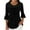 Black, variant on Olyvenn Womens Ruffle 3/4 Sleeve Dressy Blouses Casual Crew Neck Double Layers Mesh Shirts Flowy Tunic Tops Black S