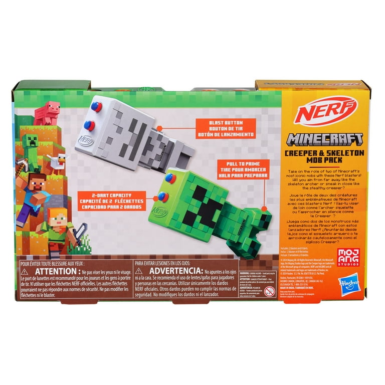 特別セーフ Skeleton & Creeper Minecraft Nerf Mob Nerf 8 Pack, 2-Blaster トイガン