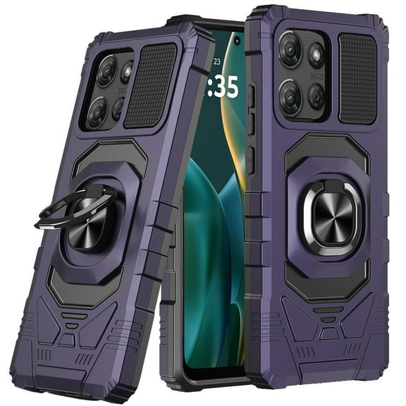 For Motorola Moto G Stylus 5G 2025 XT2517 Robotic Ring Kickstand Phone Case - Purple