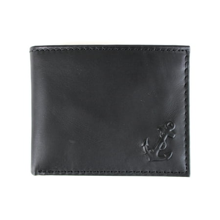Nautica Mens Bifold Genuine Leather Passcase Wallet