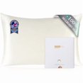 thumbnail image 1 of Chenchen 100% Pure Mulberry Silk Pillowcase for Hair and Skin Health,Soft and Smooth,Both Sides Premium Grade 6A Silk,600 Thread Count,with Hidden Zipper,1pc(Standard 20''x26'',Ivory), 1 of 1