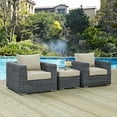 thumbnail image 4 of Modway Summon Ensemble Sectionnel de Patio Extérieur Sunbrella® de 3 Pcs en Toile Beige Antique, 4 of 7