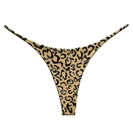 

DORKASM Thongs for Women Underwear Brief Low Rise Comfortable Hipster Leopard Print S