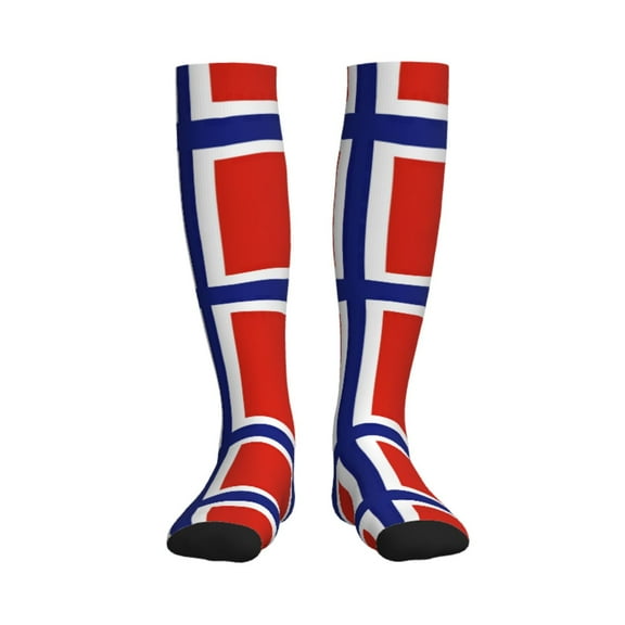 Norwegian Flag Compression Socks for Women Men Circulation Graduated Supports Socks for Running Athletic Sports