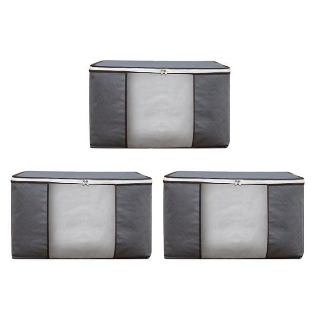 Xihbxyly Bolsas de Almacenamiento Grandes, Asas Reforzadas para Uso Intensivo, Cierres de Cremallera para Fácil Acceso, Organizador de Ropa Plegable, Ideal para Armario, Dormitorio, Sótano, Juego de