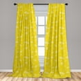 thumbnail image 5 of Ambesonne Yellow and White Curtains, Lemon Design, Pair of 28"x84", Yellow White, 5 of 5