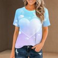thumbnail image 2 of MEICHEN Women's Round Neck Short Sleeved T Shirt Loose Fashionable Casual Printed Top Summer Trendy Clothing for Women, 2 of 4