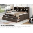 thumbnail image 6 of Bellemave Captain Bed Pine Wood Full Size Daybed with Drawers and Trundle Antique Gray, 6 of 11