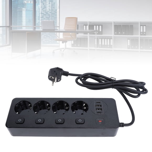 Regleta Multifuncional, Enchufe De Energía 3250W Switch Independiente Para La Oficina Escolar En Casa