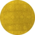 thumbnail image 1 of Ahgly Company Indoor Round Oriental Yellow Industrial Area Rugs, 8' Round, 1 of 4