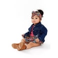 thumbnail image 4 of Wonder Nation Baby Girls Knit Denim Jacket with Heart Pockets, Sizes 0/3-24 Months, 4 of 5