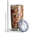 thumbnail image 2 of 20oz Tumblers Autumn Fall Leaves Pattern Stainless Steel Vacuum Insulated Double Wall Travel Tumbler Cups Mug with Lid and Straw,Cleaning Brush for Cold & Hot Drinks, 2 of 7