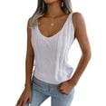 thumbnail image 3 of Women'S V Neck Knit Tank Tops 2025 Summer Casual Sleeveless Shirts Sweater Vest White M, 3 of 9