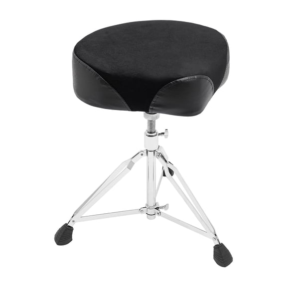 DENEST Adjustable Drum Stool, Rotating Drum Throne with PU Velvet Seat, Spindle Height Lift for Drummers, Comfortable Cushioned Drum Seat