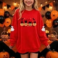 thumbnail image 2 of Bovxnpu Halloween Day Unisex Girls Long Sleeve Shirts Undershirts Graphic Long Sleeve Fleece Crew Neck Pullover Sweatshirt Kids Tops, 2 of 8