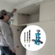 thumbnail image 1 of Instalación de la puerta del gabinete Herramienta de posicionamiento de la herramienta de montaje ajustable aleación de aluminio portátil para sala de Azul, 1 of 8