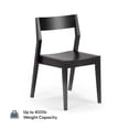 thumbnail image 4 of 72" Modern Solid Wood Dining Table Set, White Sand Wirebrush, + 6 Chairs Black, 4 of 10