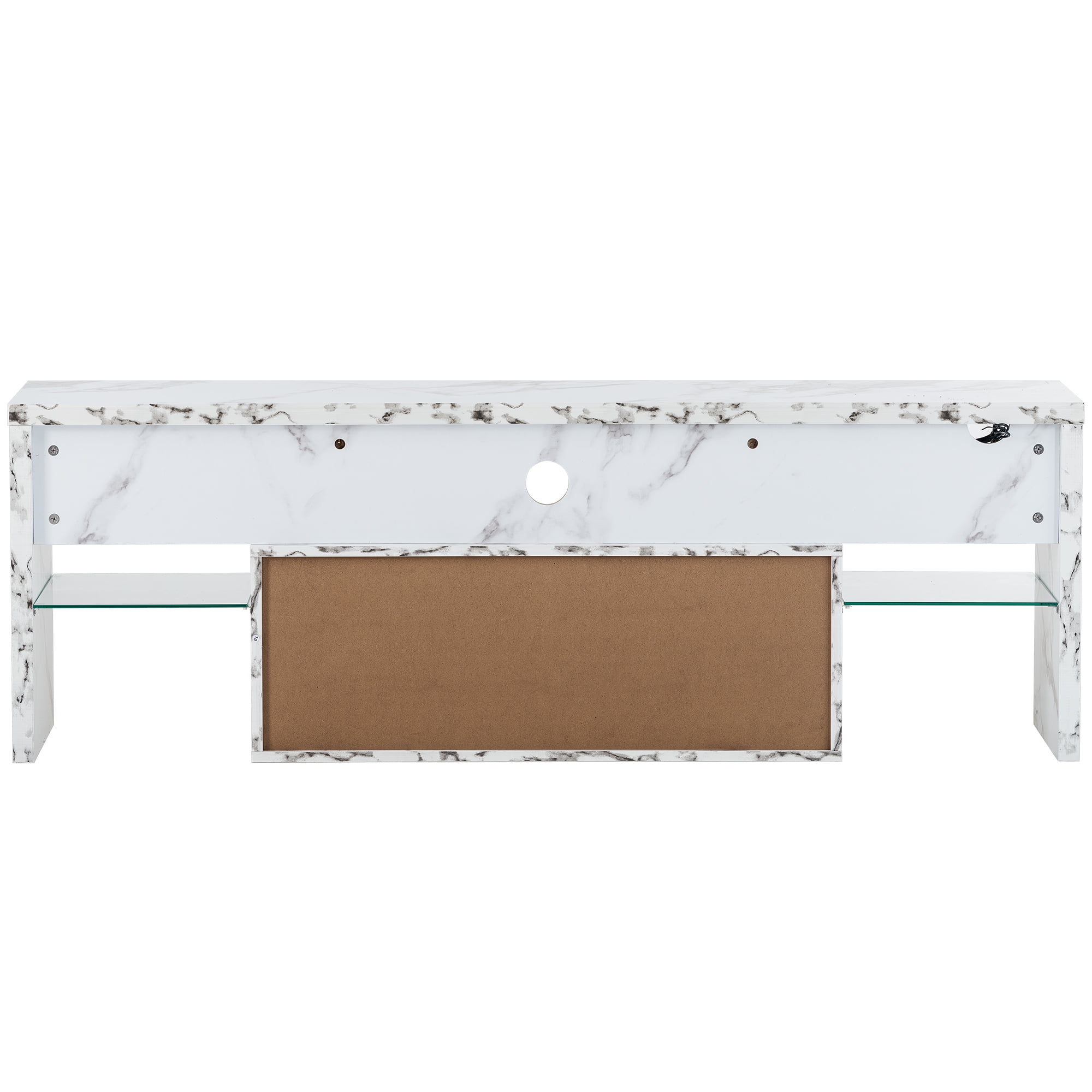 Yardi Yard Modern LED Entertainment Center for TVs up to 65", White/Marble Stamp Yardi Yard Modern LED Entertainment Center for TVs up to 65", White/Marble Stamp