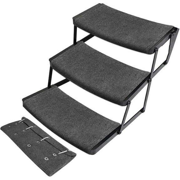 BeePrincess 22 Wide Wraparound RV step rug Covers, Set of 3 Camper Auto Protective Rugs, Gray