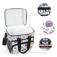 thumbnail image 6 of FORMRS Insulated Cooler Bag 24 Cans Capacity Soft Leakproof Lunch Box with Side Pockets, Purple Doodle Pattern, 6 of 7