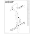 thumbnail image 4 of Kingston Brass KSG2398D Concord Wall Mount Rain Drop Shower System with Hand Shower in Brushed Nickel, 4 of 7