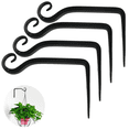 thumbnail image 1 of 4 ganchos para cesta de flores que se doblan en la pared, color negro Adepaton 2033421-2, 1 of 9