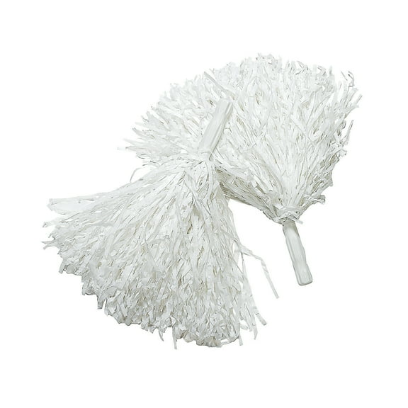 Fun Express White Cheerleading Pom-Poms, Party Favors, 12 Pieces