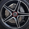 thumbnail image 5 of Juego de 4 insignias centrales de rueda Mercedes Benz, tapacubos cromados, vendedor estadounidense, 75 mm (rojo), 5 of 5