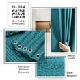 thumbnail image 5 of (3 pack) LammaLoe Teal Shower Curtain, Waffle Weave Heavy Duty Fabric Shower Curtain, 72” x 72" Hotel Luxury 256 GSM Bathroom Curtains, 5 of 8