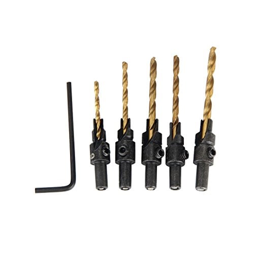 Anshinto HSS 4241 Countersink Drill Bit Set Woodworking Drill pilot Holes For Screw by