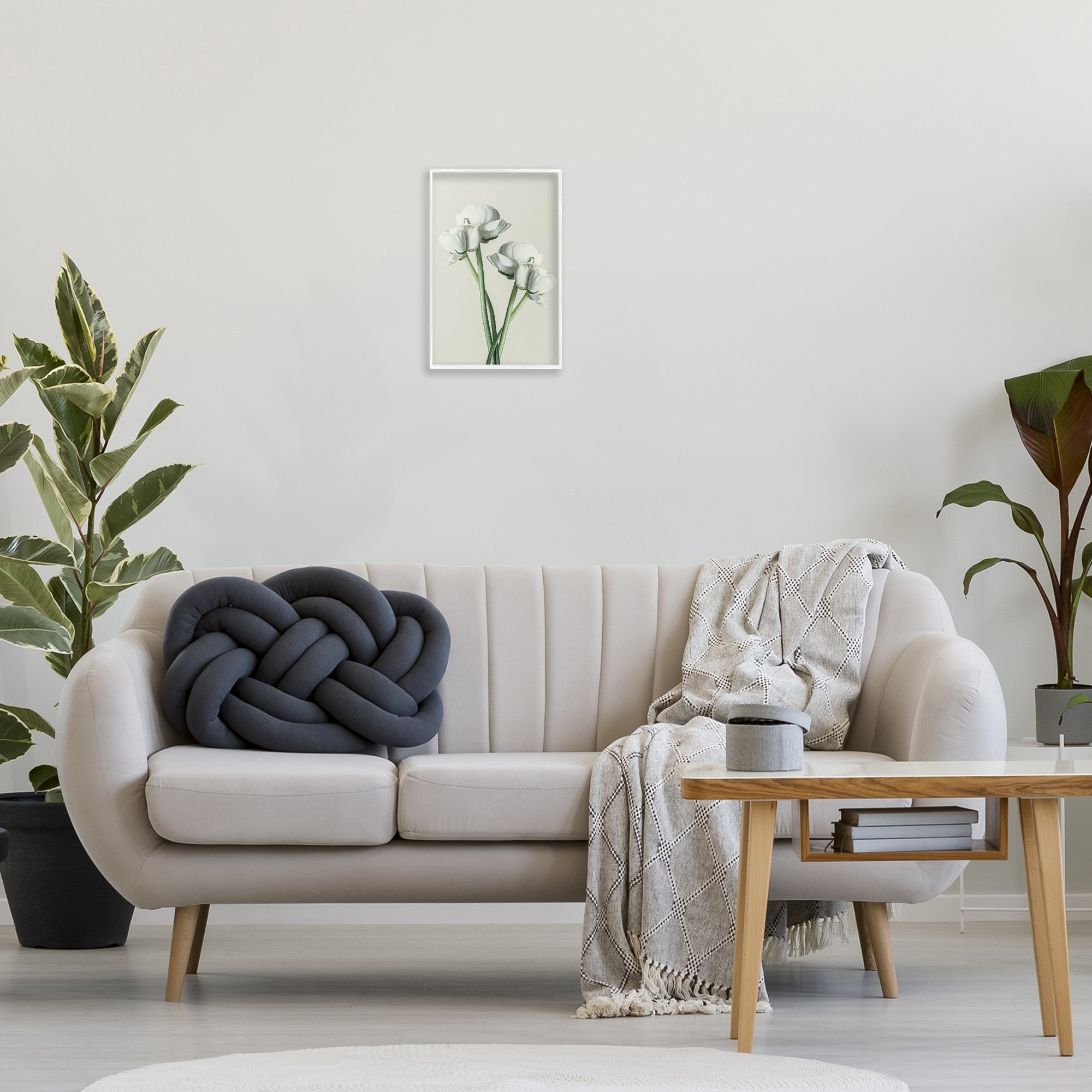 Stupell Industries White Flower Bundle Botanical & Floral Photography White Framed Art Print Wall Art, 12 x 18