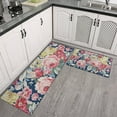 thumbnail image 2 of Pioneer Flower Floral Print Pattern Kitchen Rugs Sets Of 2,Anti Fatigue Kitchen Mat Rugs Non Slip Washable,Decorative Kitchen Floor Mats for Kitchen,Sink,Laundry,17"x30"+17"x47", 2 of 7