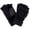 Black, variant on BambooMN Wool Acrylic Knitted Winter Convertible Half Fingerless Glove Mittens Combo - Black - 1 Pair