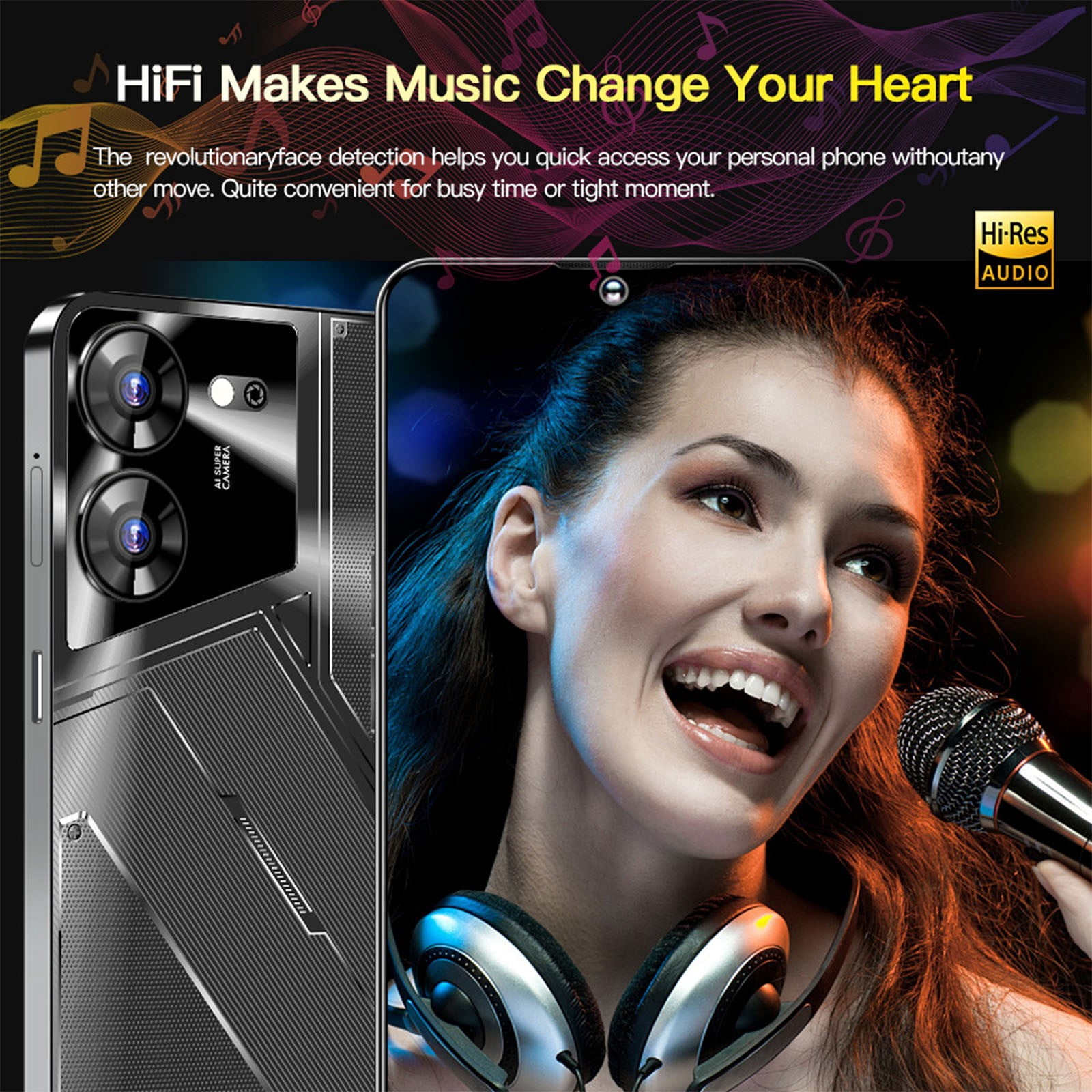 taicans Smartphone With Android Memory 3GB+32GB 6.53 Inches 4G MTK6753 Octa-Core CPU Front Camera2MP + Rear Camera13MP