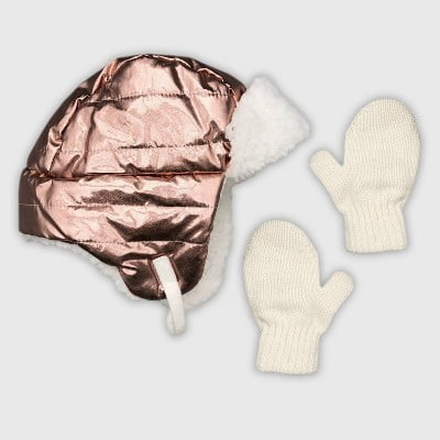 toddler girl hat and glove set