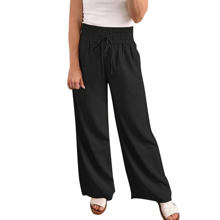 gvdentm Pajama Pants For Women Women s Wide Band Pull on Relaxed Leg Pant with Tummy Control For Women