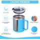 thumbnail image 3 of Taza de café con asa de acero inoxidable y aislamiento hermético, con tapa corrediza y popote, mantiene el frío y el caliente, azul, 3 of 4