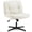 Beige, variant on CONCETTA Armless Office Chair with Wheels - PU Leather Seat, Rocking Back, for Home Office and Bedroom, Khaki